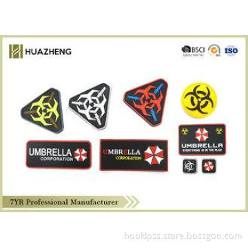 OEM Garment Colored PVC Badge Resusable , Funny Velcro Patc